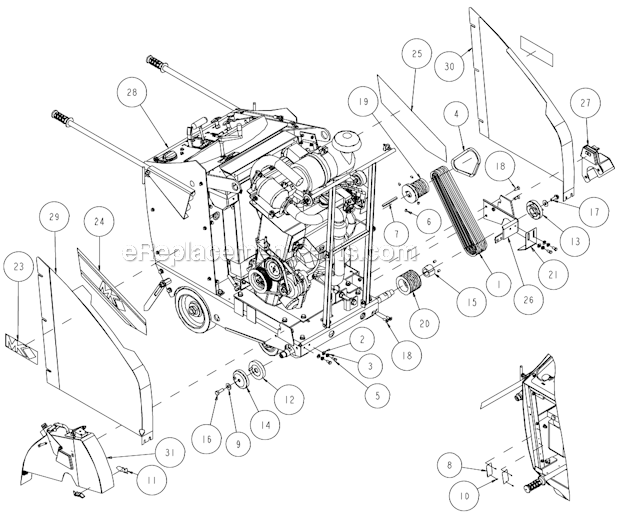 Page A Diagram and Parts List for MK-4018HY  MK Diamond Concrete Saw